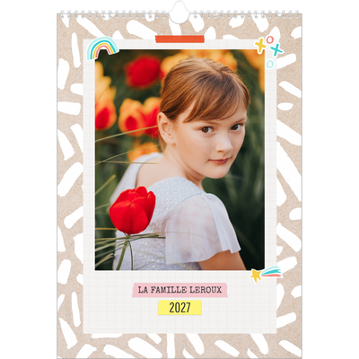 Calendrier familial A3 — Agenda rustique - Famille de 4 [couverture]