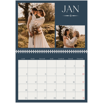 Calendrier photo A4 double — Ardoise et sérifs