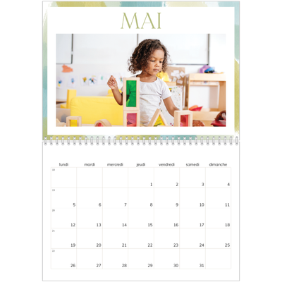 Calendrier photo A4 double (30 x 40 cm) — Effet pinceau [couverture]
