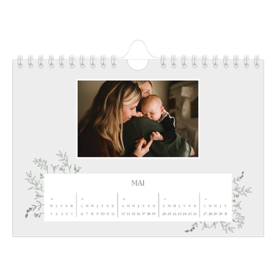 Calendrier photo A5 — Fleurs dessinées [couverture]