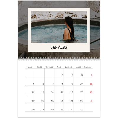 Calendrier photo A4 double (30 x 40 cm) — L'édition portrait [Janvier]