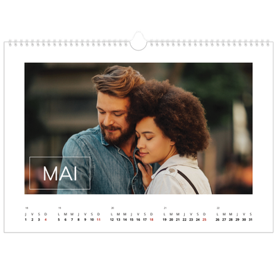 Calendrier photo A3 — Date superposée [couverture]