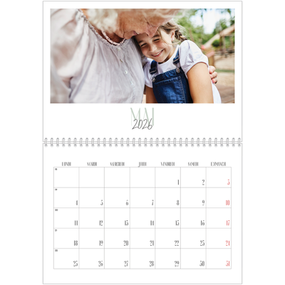 Calendrier photo A4 double (30 x 40 cm) — Mix de typographies [couverture]