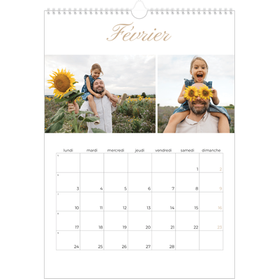 A3 Calendrier annuel — Diaporama [Février]