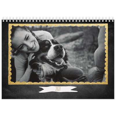 Calendrier photo A4 double (30 x 40 cm) — Paillete et ardoise [couverture]