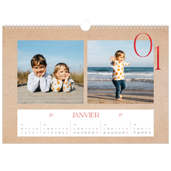 Calendrier photo A3 — Touches de rouge