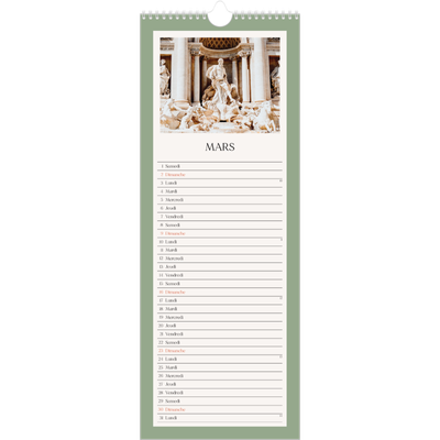 Calendrier mural long  — Couleurs classiques [Mars]