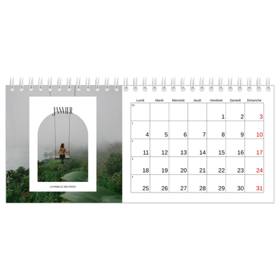 Calendrier de bureau — L'arche ouverte [Janvier]