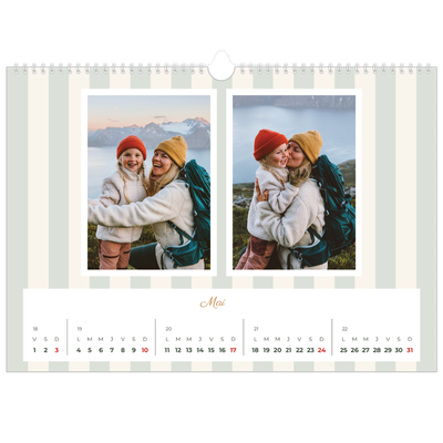 Calendrier photo A3 — Lettrages et rayures [couverture]