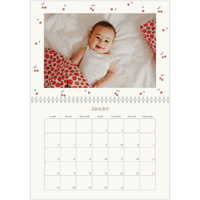 Calendrier photo A4 double (30 x 40 cm) — Cerise sur le bonheur [Janvier]