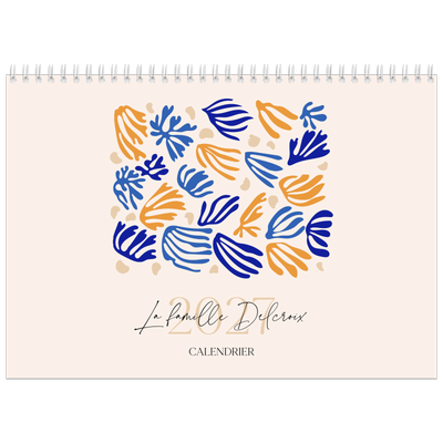 Calendrier photo A4 double (30 x 40 cm) — Coraux minimalistes [couverture]