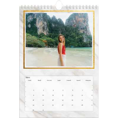 Calendrier photo A4 (20 x 30 cm) — Dorure sur marbre [Avril]