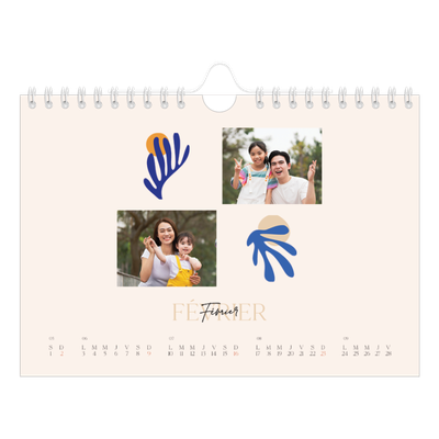 Calendrier photo A5 — Coraux minimalistes [Février]