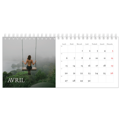Calendrier de bureau — Superposition classique [Avril]