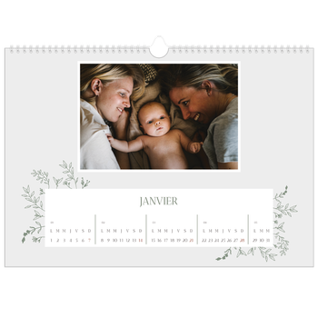 Calendrier photo A3 — Fleurs dessinées