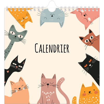 Calendriers annuels carré — Pattes de chat et gribouillis [couverture]