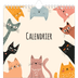 Calendriers annuels carré — Pattes de chat et gribouillis [couverture]