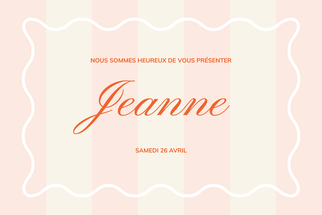 Cartons d'invitation — Pastel en rayure rose