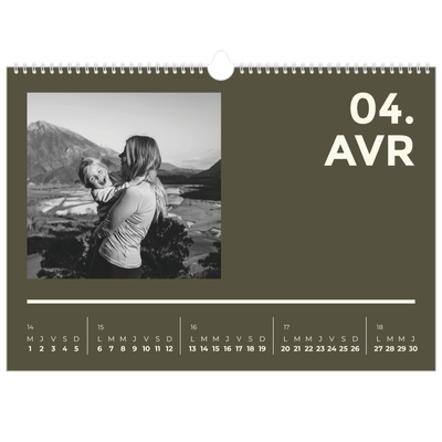 Calendrier photo A3 — Contemporain audacieux [Avril]