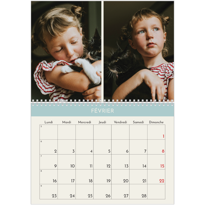Calendrier photo A4 double (30 x 40 cm) — Chapitres pastel [Février]
