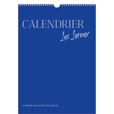 A3 Calendrier annuel — Classique cobalt [couverture]