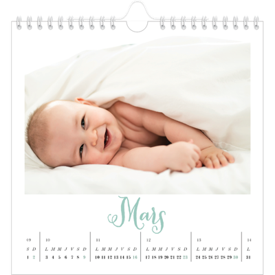 Calendriers annuels carré — Bienvenu au monde [Mars]