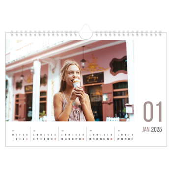 Calendrier photo A4 — Numéros mensuels