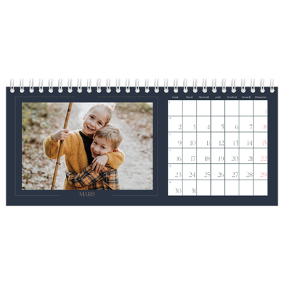 Calendrier de bureau — Bleu de Prusse [Mars]