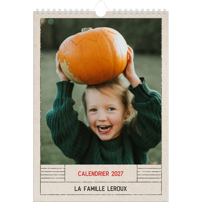 Calendrier photo A4 (20 x 30 cm) — Craft effet tampon [couverture]
