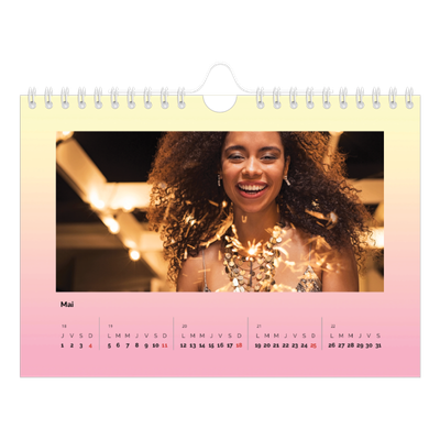 Calendrier photo A5 — Dégradé pastel [couverture]