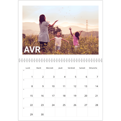 Calendrier photo A4 double (30 x 40 cm) — Grand mois [Avril]