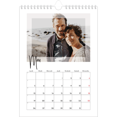 Calendrier photo A4 (20 x 30 cm) — Cadre clair [couverture]