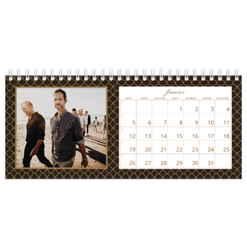 Calendrier de bureau — Noir et blanc vintage