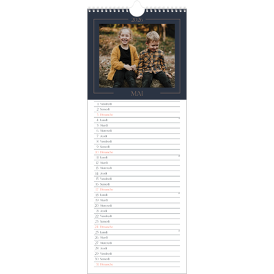 Calendrier mural long  — Bleu de Prusse [couverture]