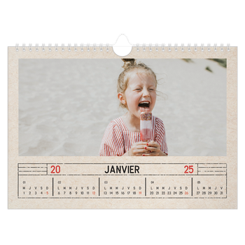 Calendrier photo A4 — Craft effet tampon