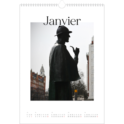 A3 Calendrier annuel — Mon carnet de voyage [Janvier]