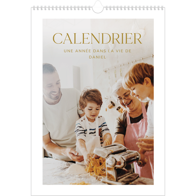 A3 Calendrier annuel — Large texte Doré [couverture]