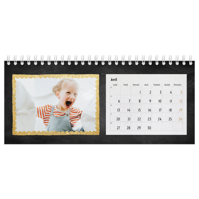 Calendrier de bureau — Paillete et ardoise [Avril]