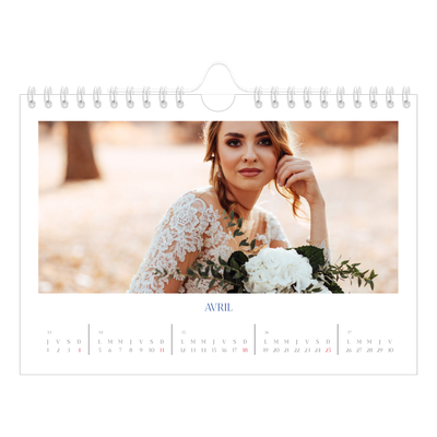 Calendrier photo A5 — Classique cobalt [Avril]