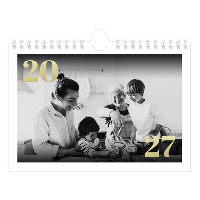 Calendrier photo A5 — Larges numéros brillants [couverture]