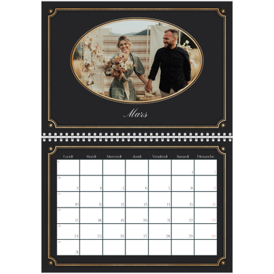 Calendrier photo A4 double (30 x 40 cm) — Classique vintage [Mars]