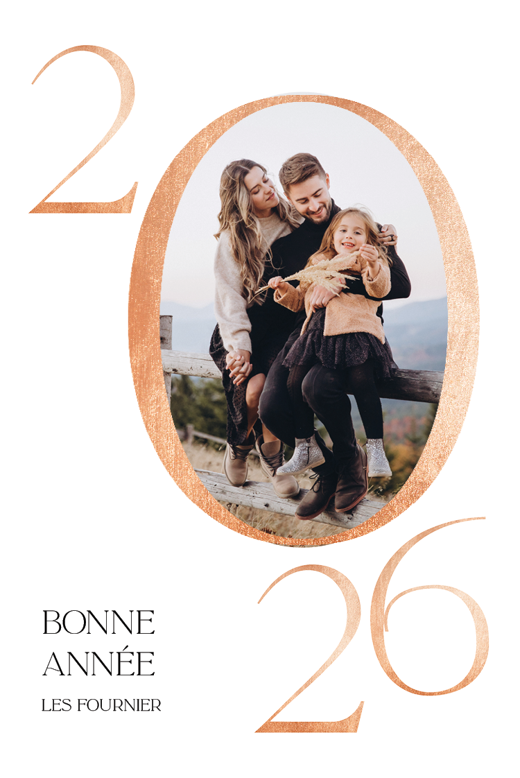 Faire-part & Cartes — Vœux or rose