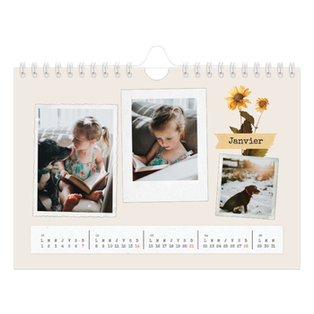 Calendrier photo A5 — Scrapbook vintage