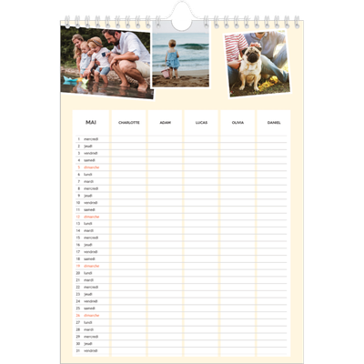Calendrier familial A4 — Agenda moderne - Famille de 5 [couverture]