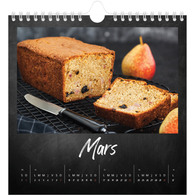 Calendriers annuels carré — Tableau et craie [Mars]