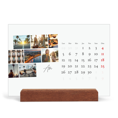 Calendrier de bureau support bois - paysage   — Escapade citadine [Avril]