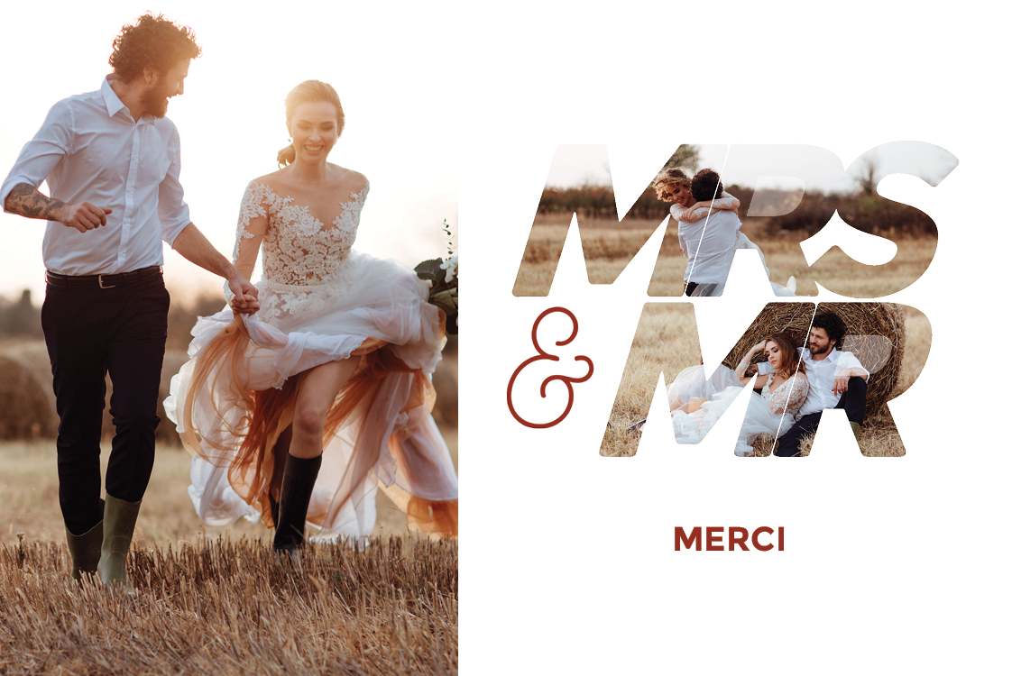 Carte de remerciement — Mrs and Mr
