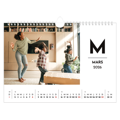 Calendrier photo A4 — Projecteur sur les lettres [Mars]