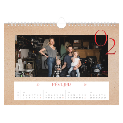 Calendrier photo A4 — Touches de rouge [Février]