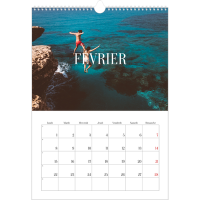 A3 Calendrier annuel — Évasion sans fin [Février]